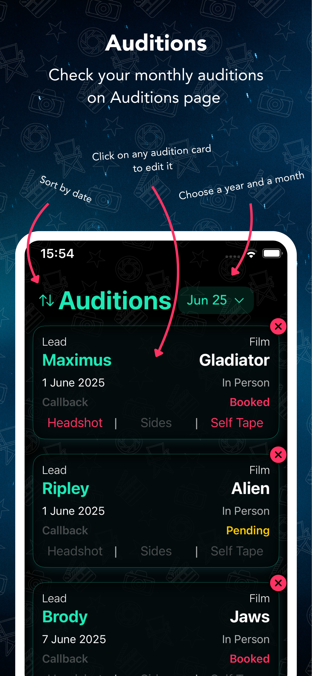 Audition Tracker screenshot 3